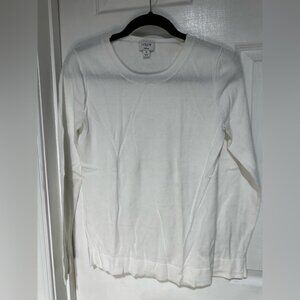 J. Crew Women's Classic White Long Sleeve Tee